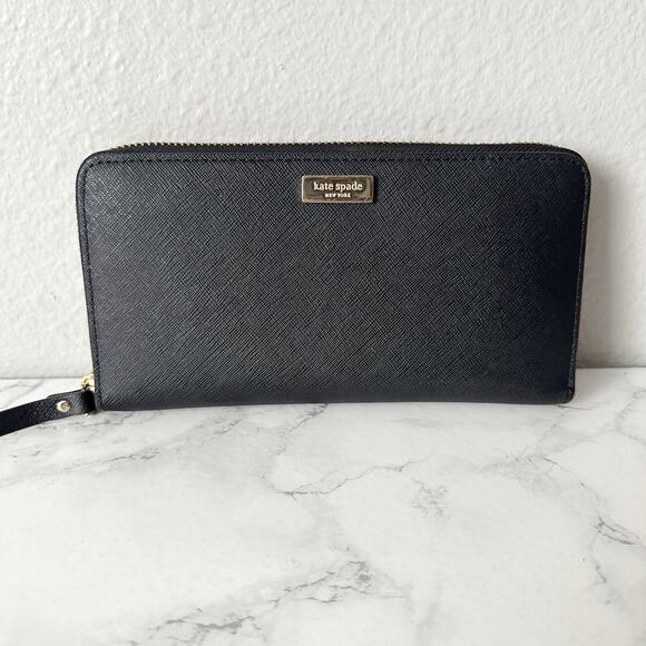 Kate Spade New York Laurel Way Neda Saffiano Leather Zip Around Wallet in EUC - Picture 1 of 11
